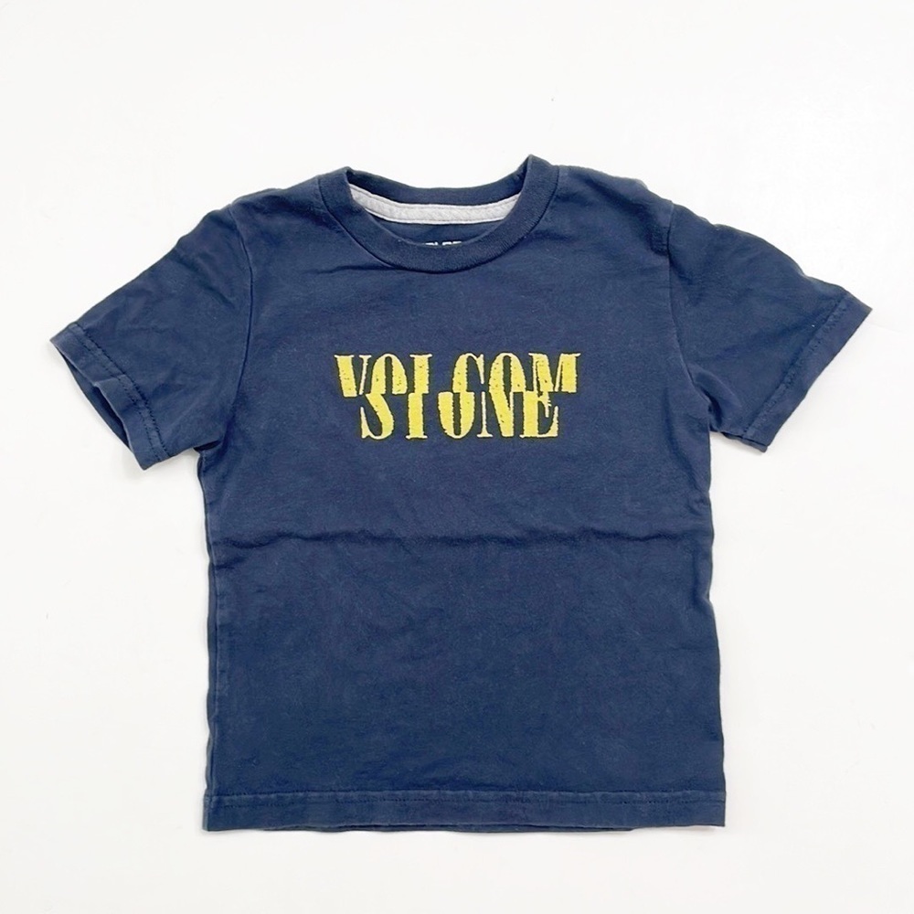 Volcom Stone navy blue toddler boy short sleeve graphic t-shirt
